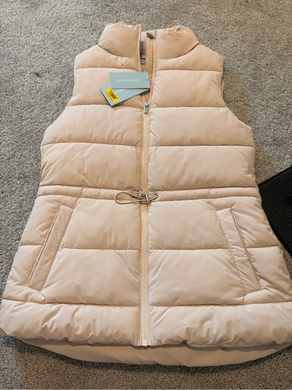 ANTONIO MELANI Quilted Sleeveless Vest in Blush